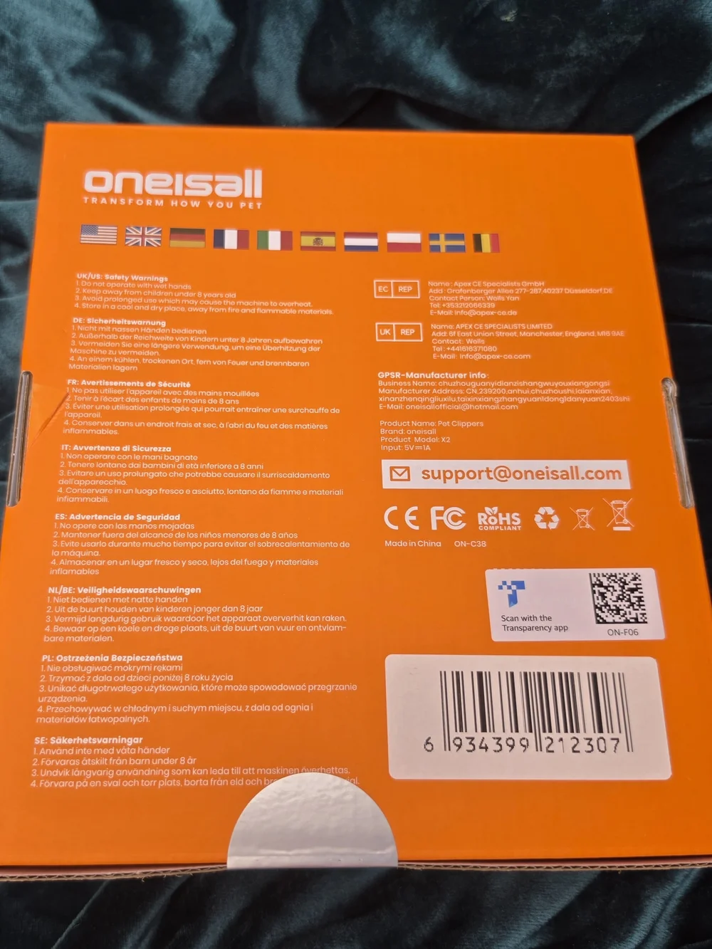 Oneisall Orange Dog Grooming Starter Kit
